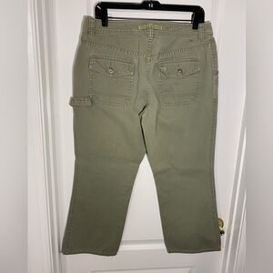 Y2K Tommy Hilfiger Low Rise Cropped Carpenter Pants Vintage Green Size 12